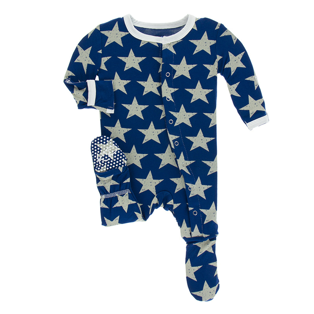 Vintage Stars Footie w/ Snaps