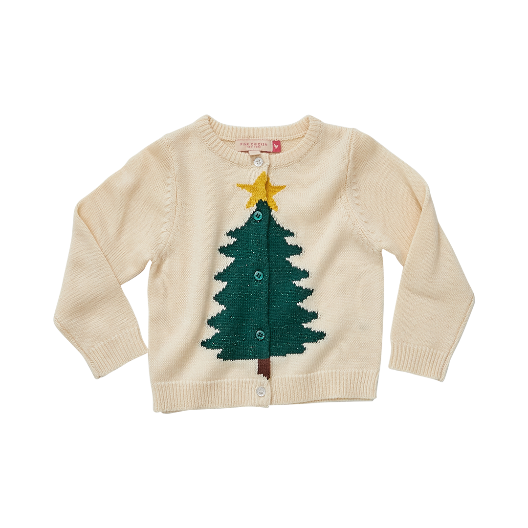 Cream Tree Holiday Sweater