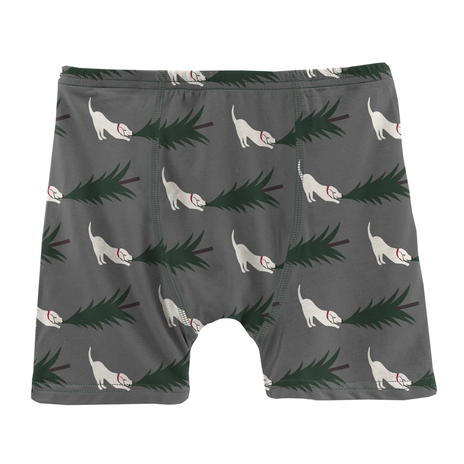 Pewter Christmas Tree Drag Boxer Brief