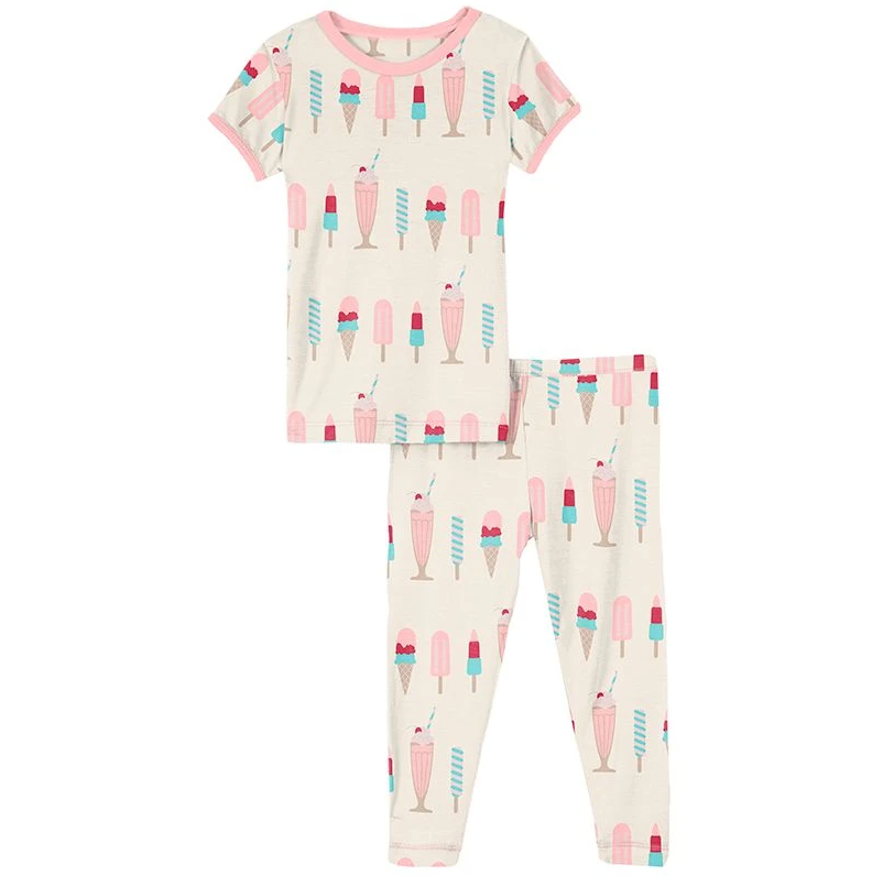 Natural Ice Cream Shop Short Sleeve Pajama Set