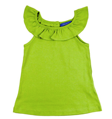 Lime Ruffle Collar Top