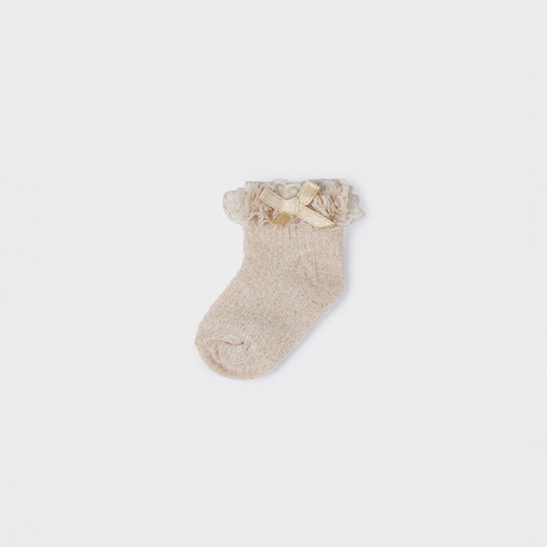 Champagne Ruffle Dressy Socks