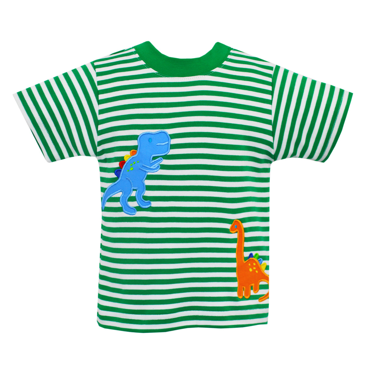 Dinosaur Green & White Stripe T-Shirt