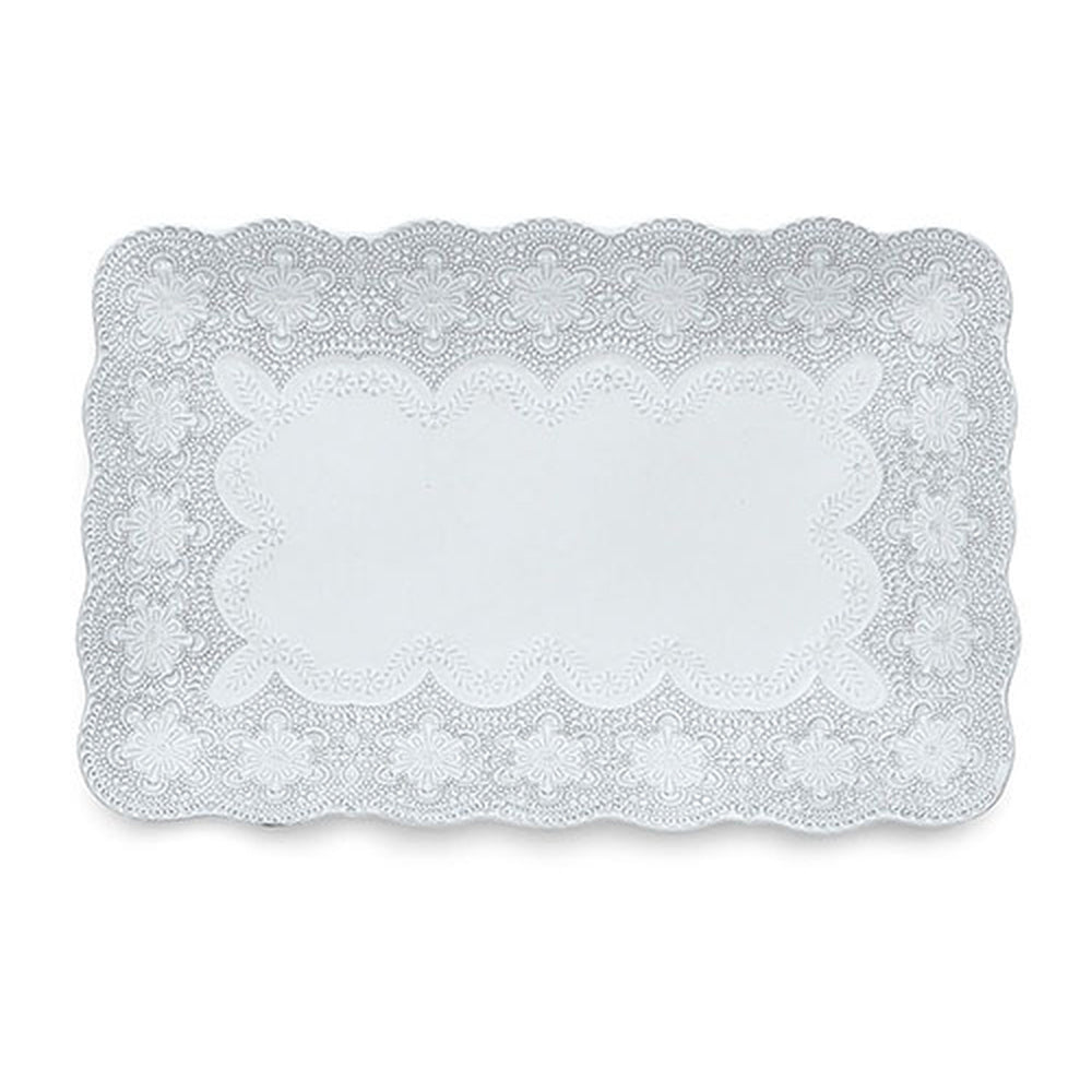 Merletto White Rectangular Tray