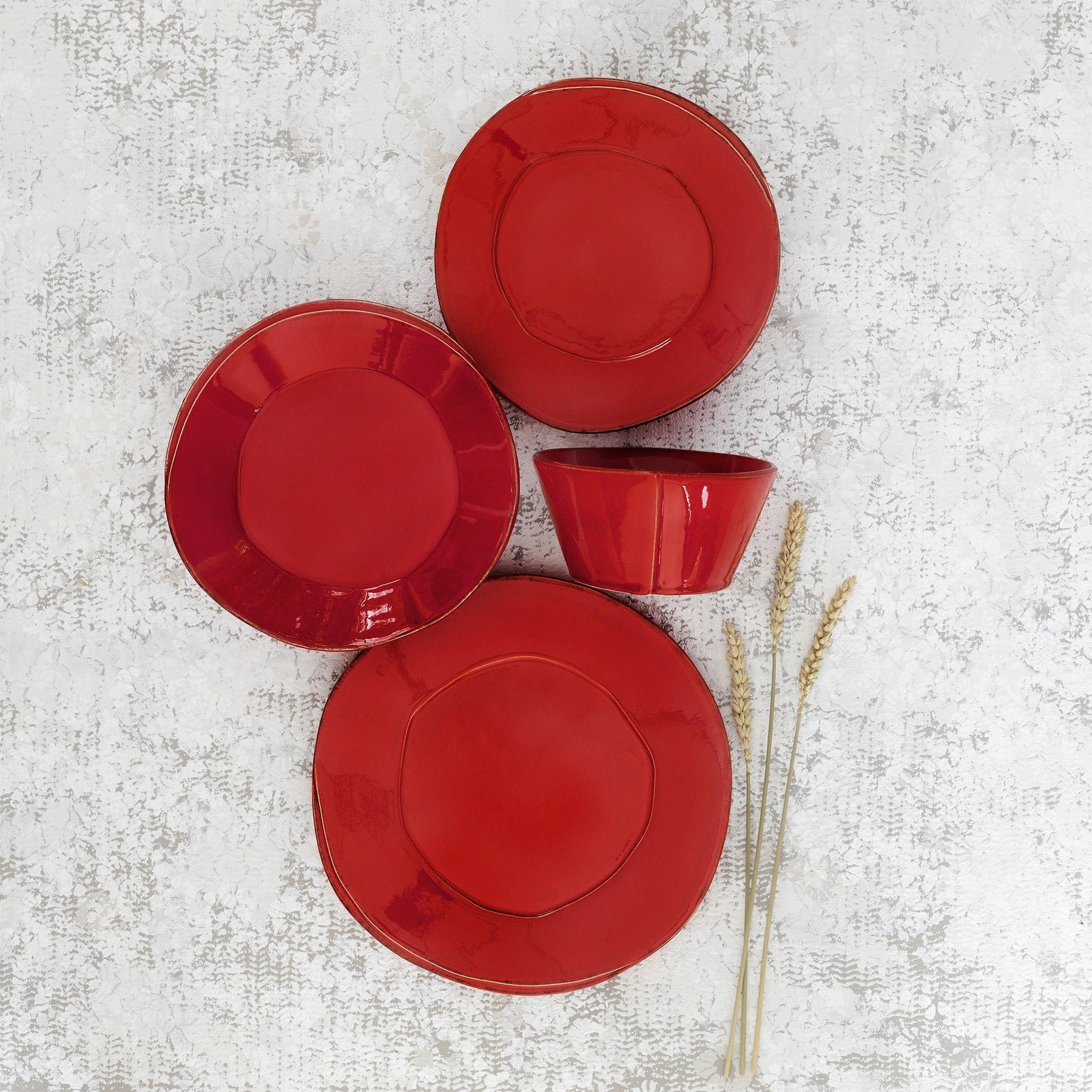 Lastra Red Four-Piece Place Setting