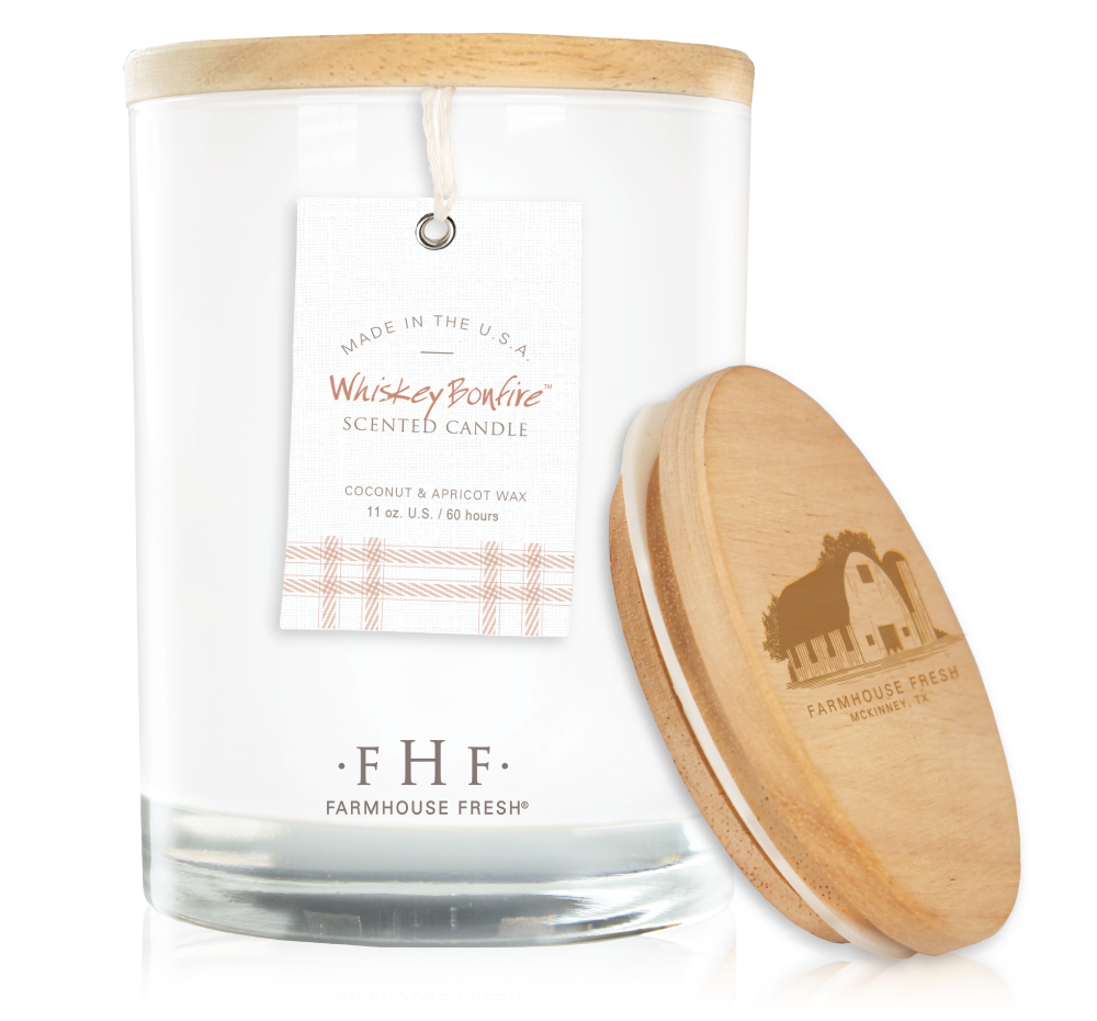 Whiskey Bonfire™ Candle with Wooden Lid