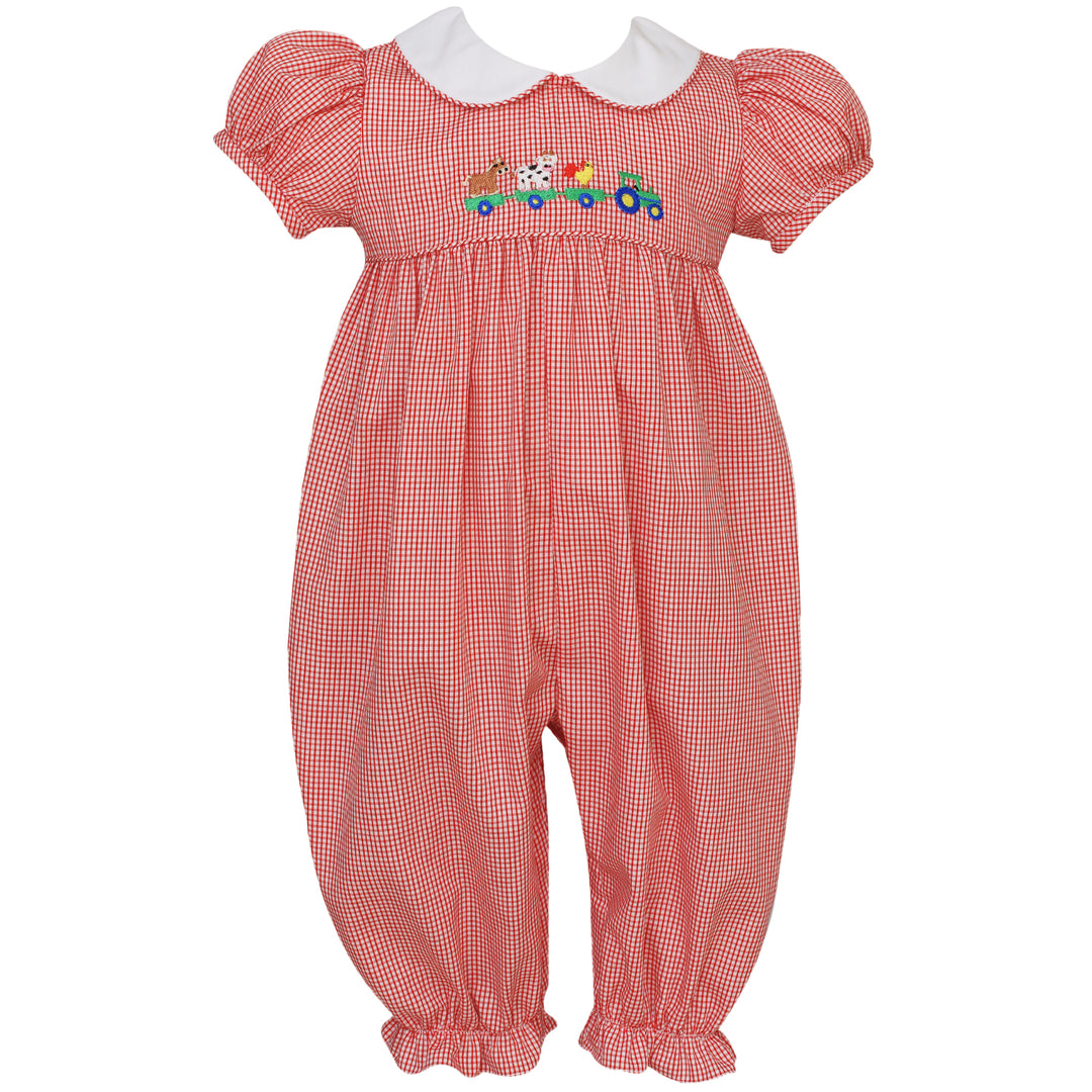 Farm Wagon Long Bubble with Ruffle Collar