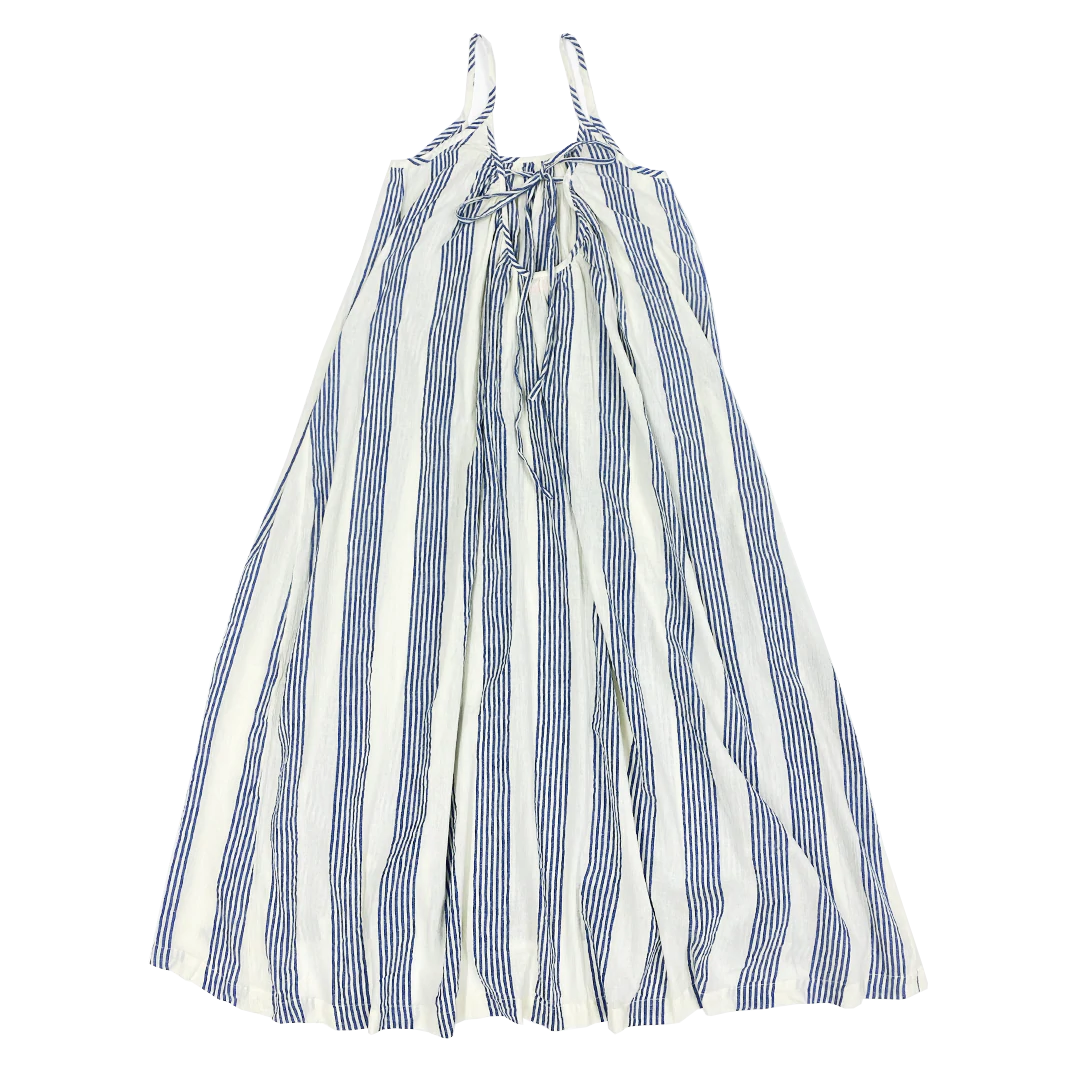 Antique White & Navy Column Stripe Andie Dress