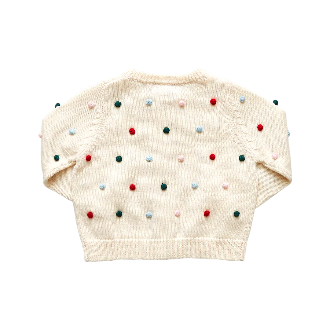Multi Poms Baby Holiday Sweater