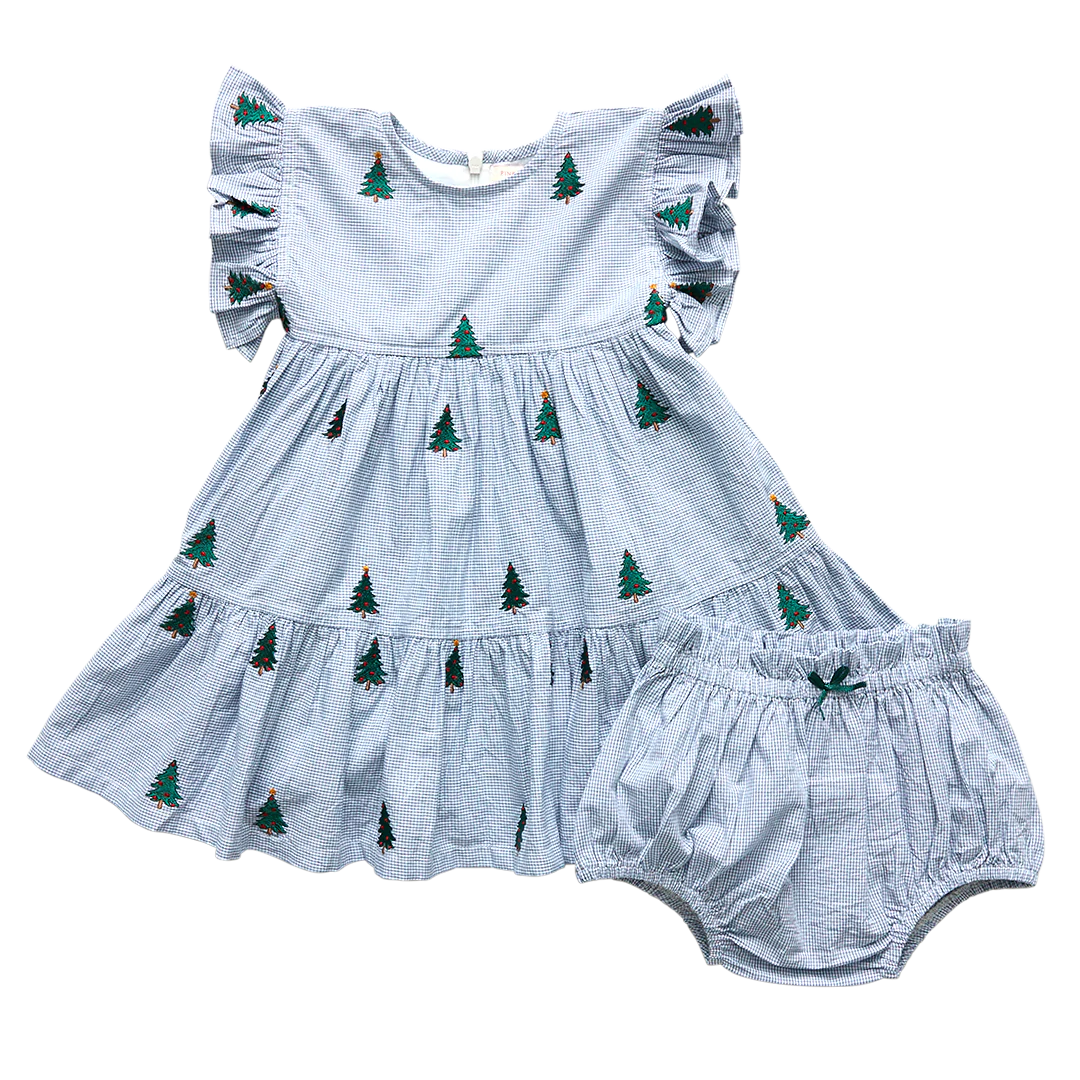 Tree Embroidery Baby Kit Dress Set
