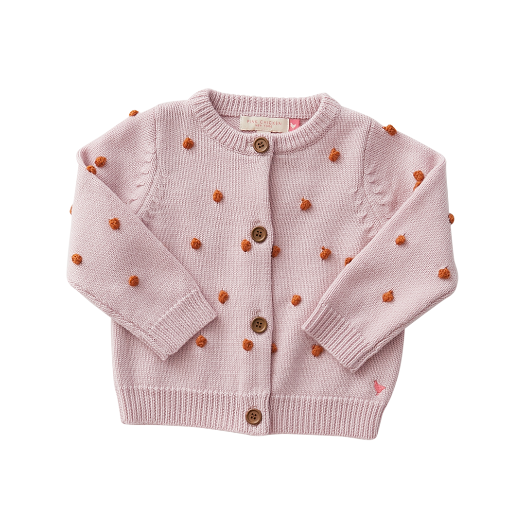 Dusty Pink With Poms Baby Maude Sweater