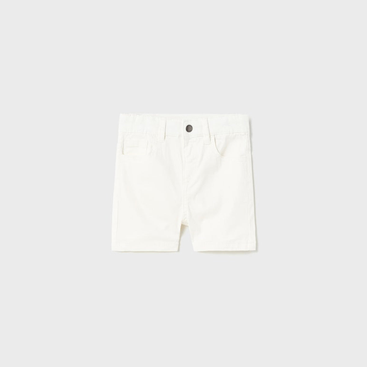 Cream Basic Twill Shorts