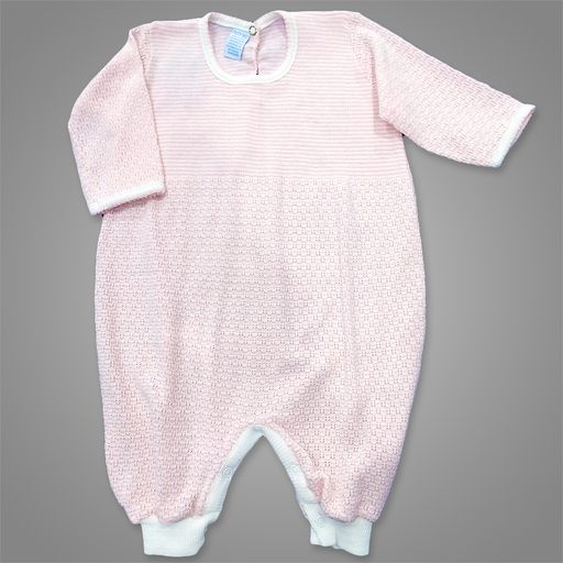 Pink Longsleeve Romper (Classic Pointelle)