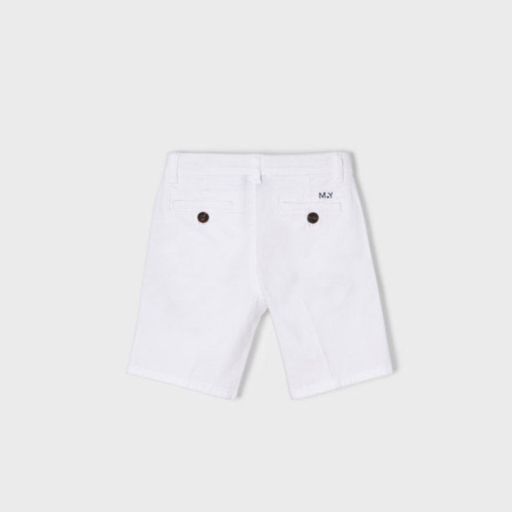 White Twill Chino Shorts