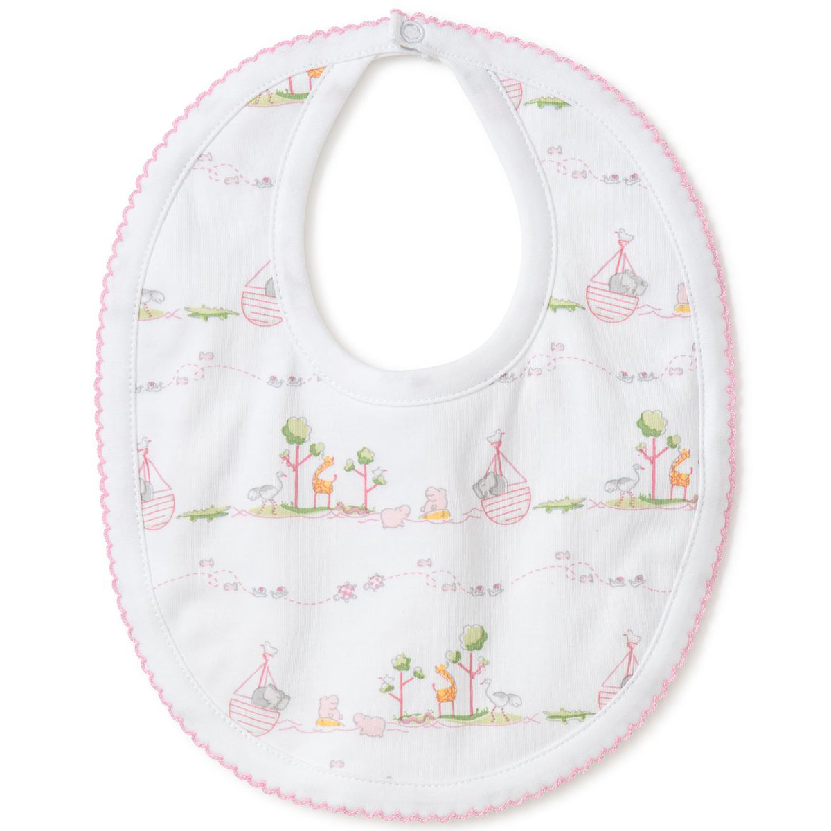 Pink Noah's Ark Light Pink Printed Bib