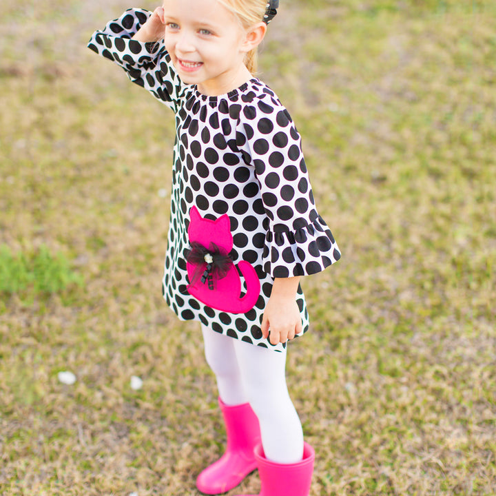 Kitty Cat Polka Dot Dress