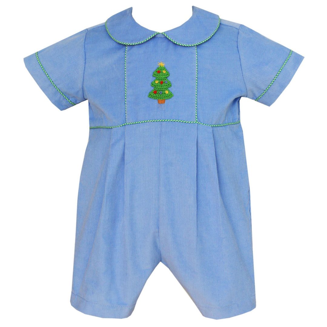 Blue Corduroy Christmas Tree Bubble