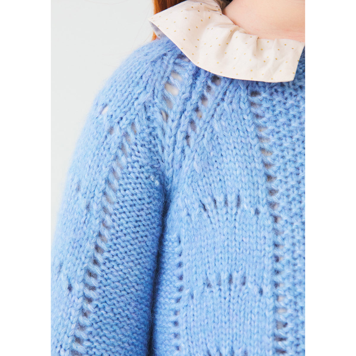 Blue Openwork Sweater