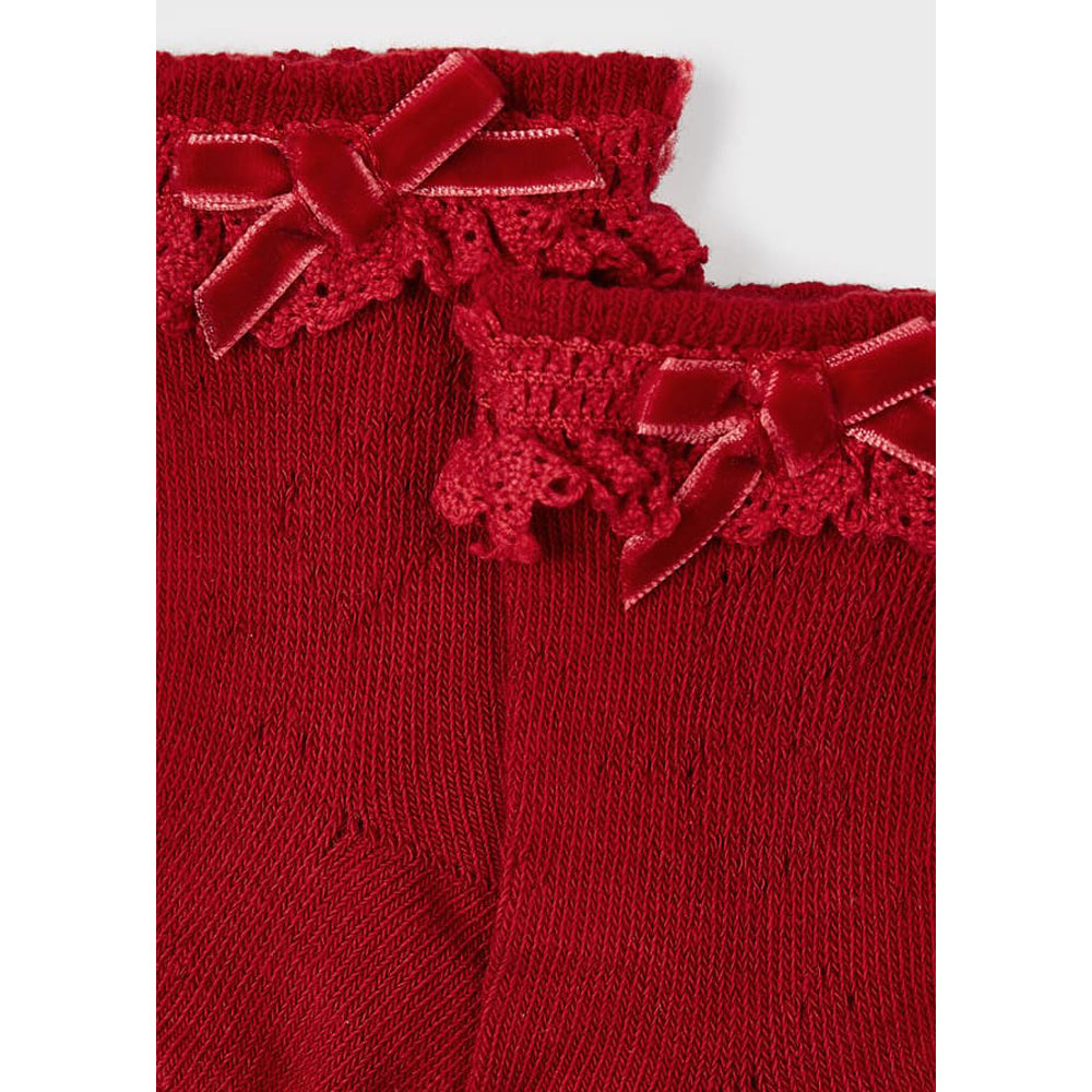 Mistletoe Red Openwork Socks