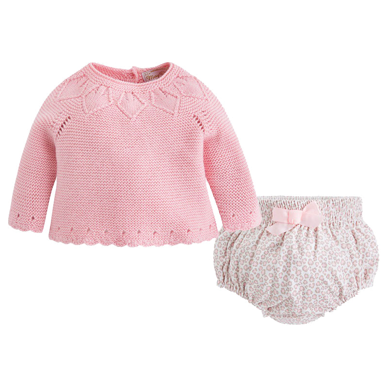 Pink Sweater & Leopard Bloomer Set