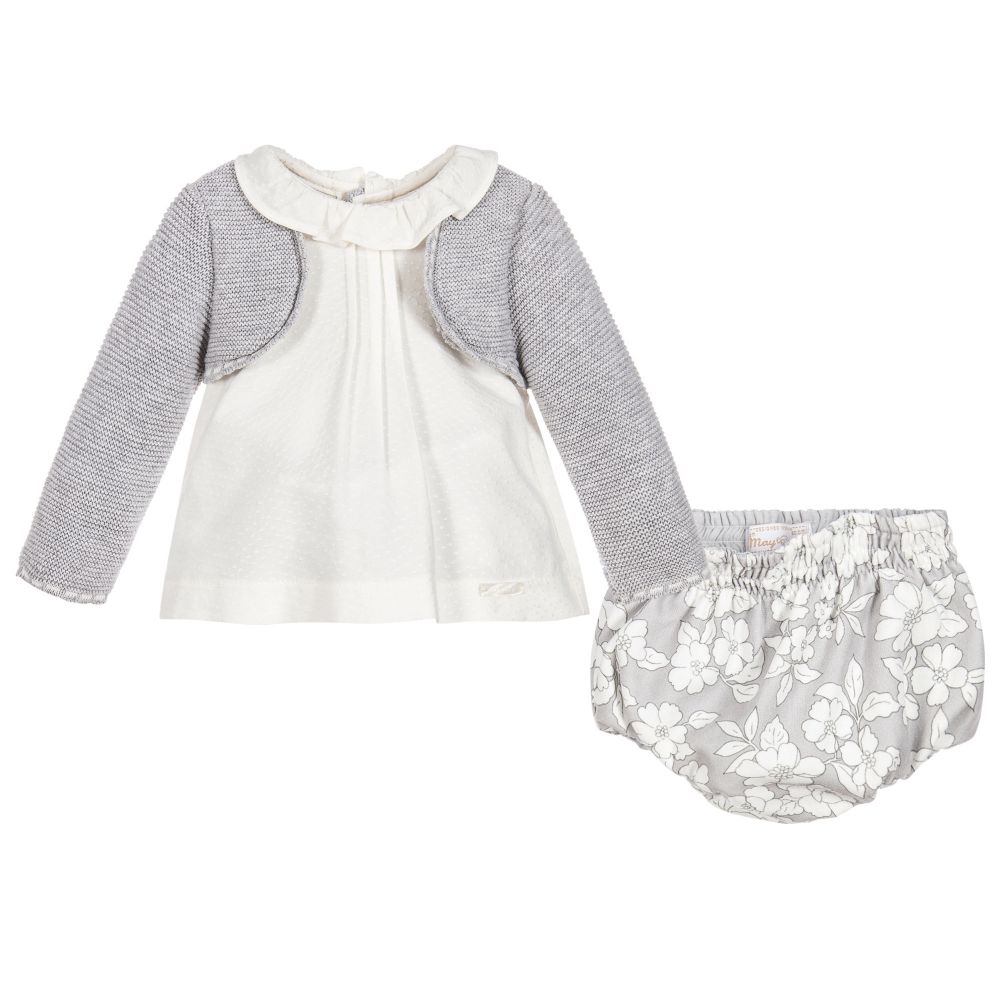 Grey Floral 3 Piece Set