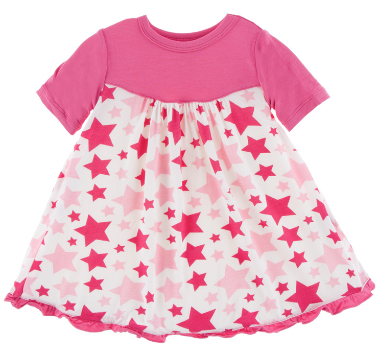 Flamingo Star Classic Short Sleeve Swing Dress