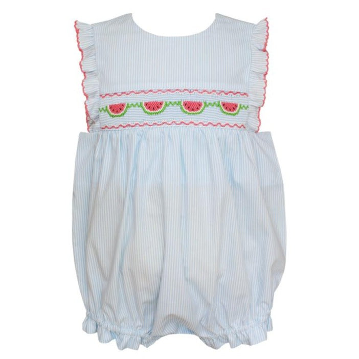 Light Blue Stripe w/ Watermelon Sleeveless Bubble
