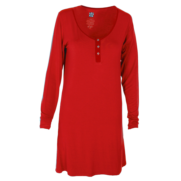 Crimson Long Sleeve Night Shirt