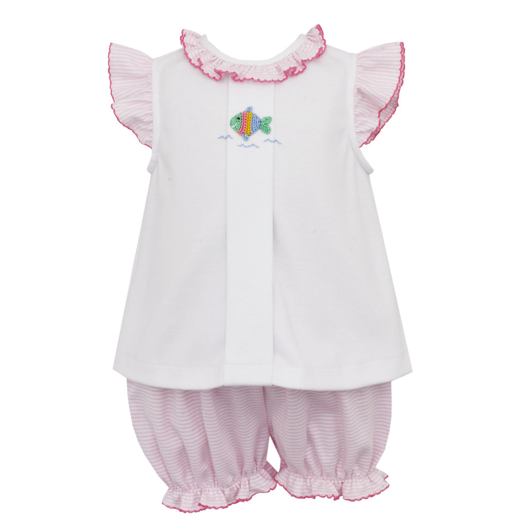 Pink Stripe Baby Fish Bloomer Set