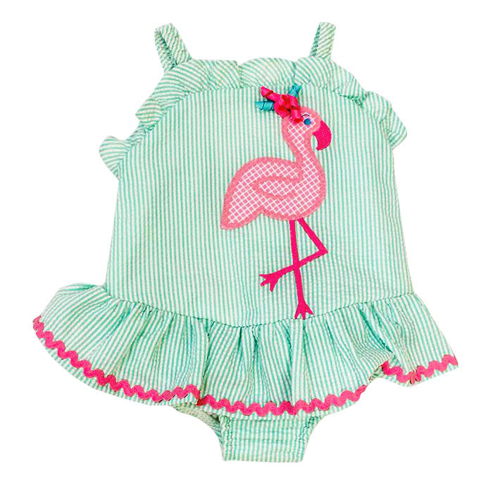 Flamingo One Piece Swimsuit With Ruffle