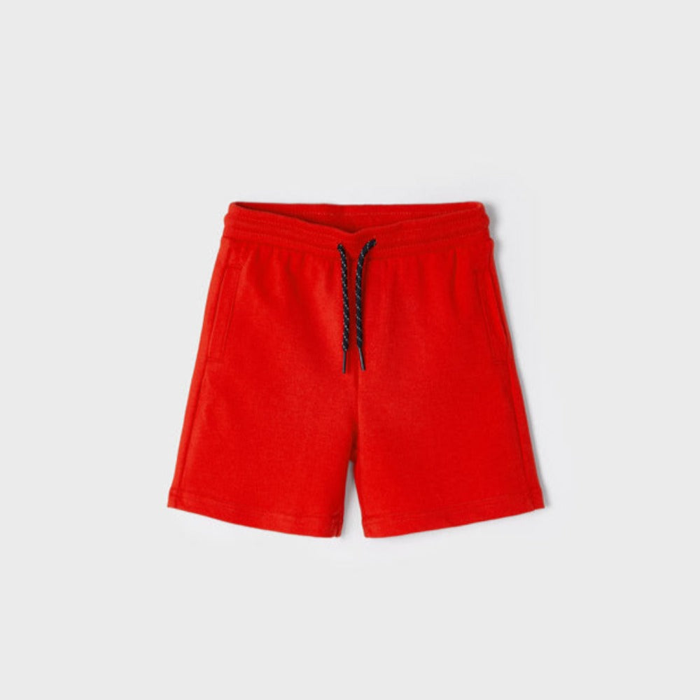 Red Fleece Bermuda Shorts