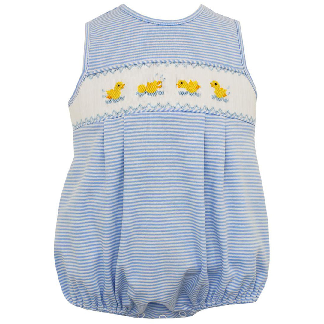 Light Blue Stripe Duck Overall Bubble