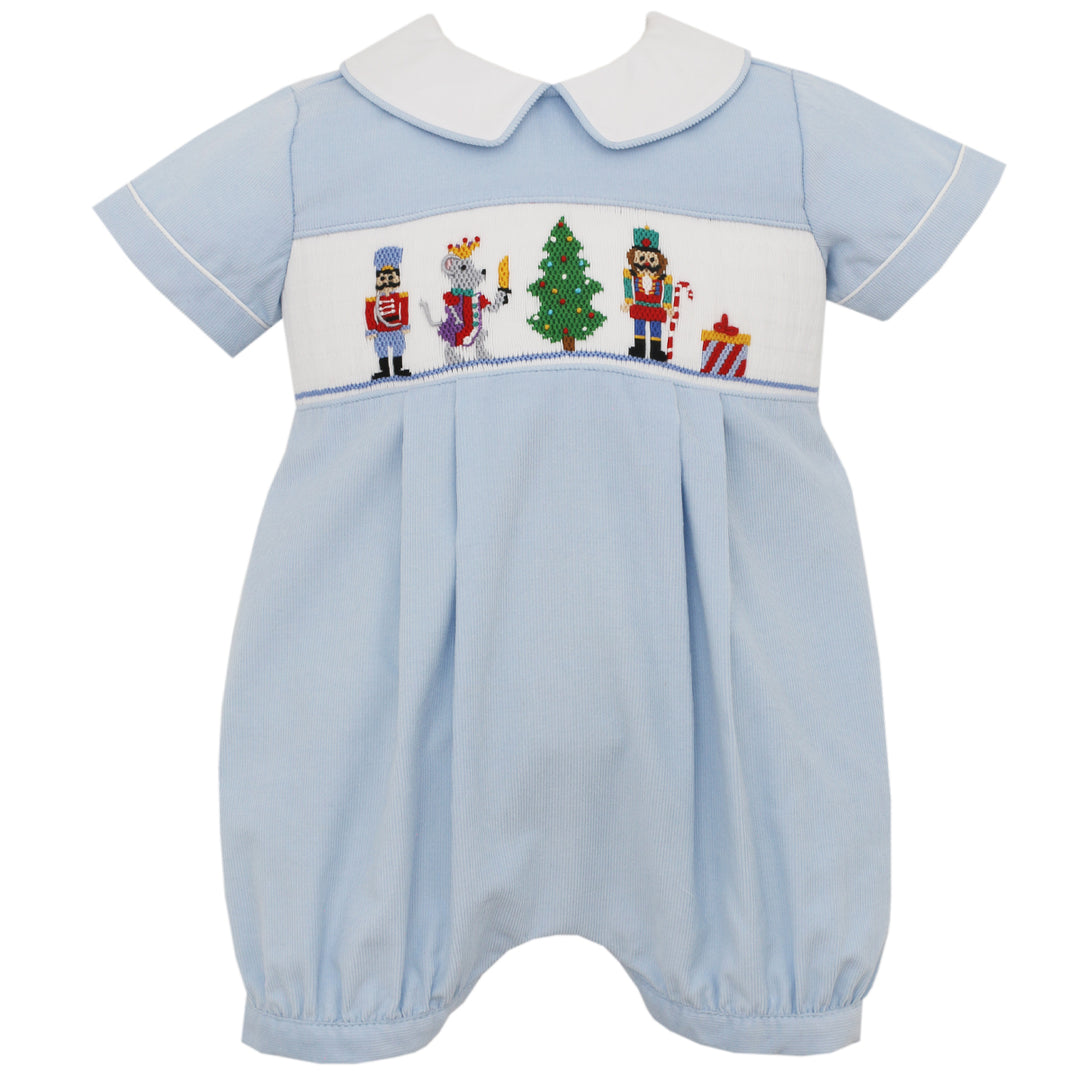 Nutcracker Blue Corduroy Romper