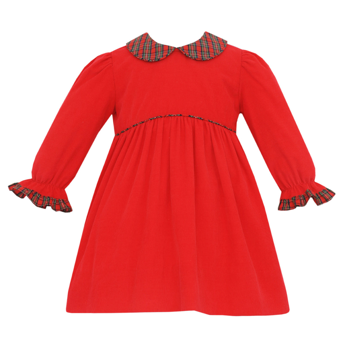 Red & Plaid Corduroy Dress