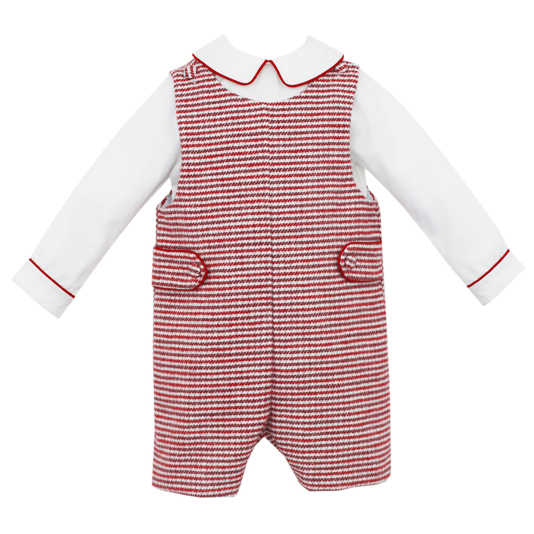 Charles Red Stripe Houndstooth Short John John