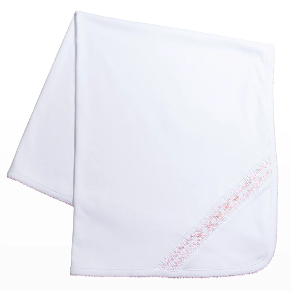 White & Pink Summer Bishop Blanket