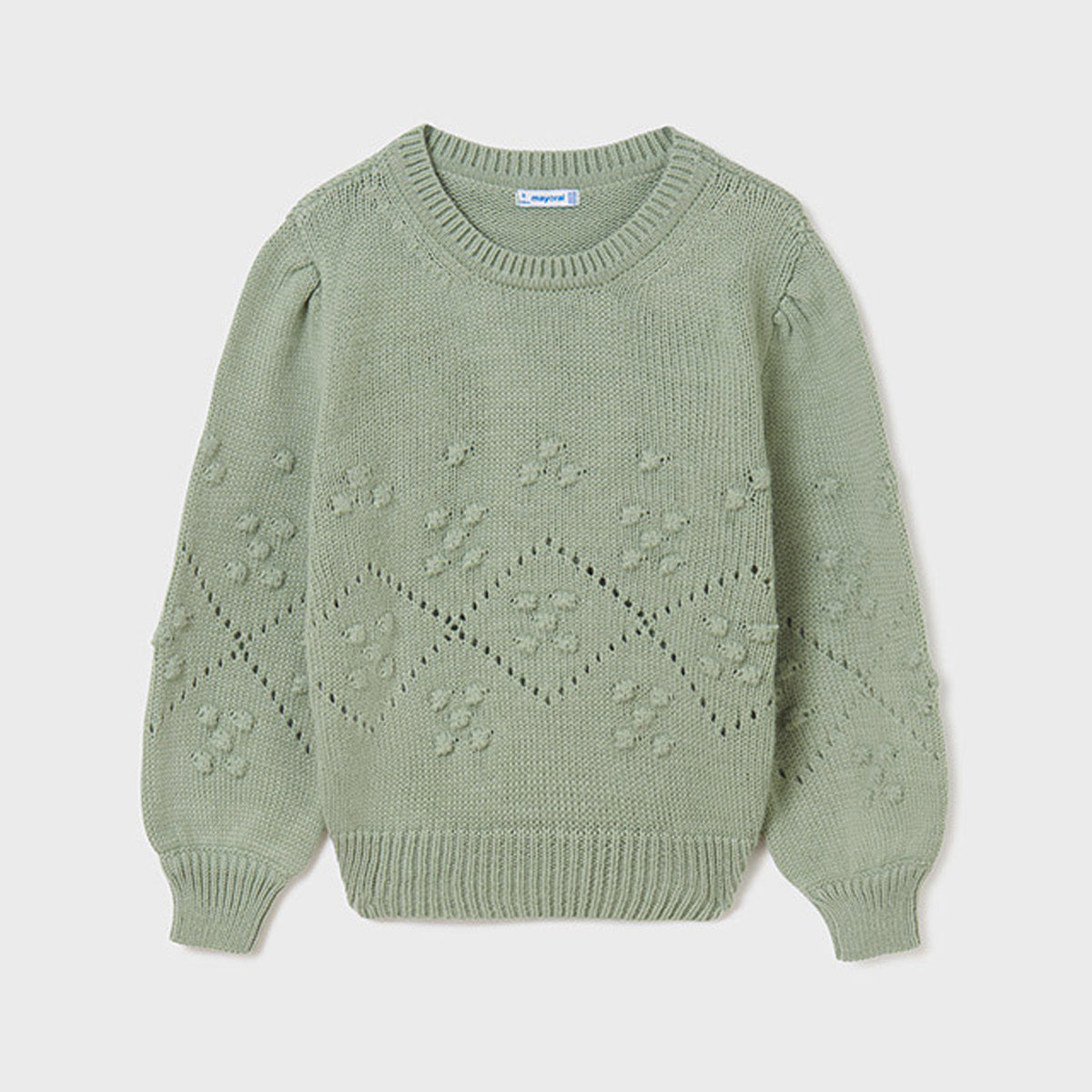 Sage Green Ecofriends Sweater With Pom Poms
