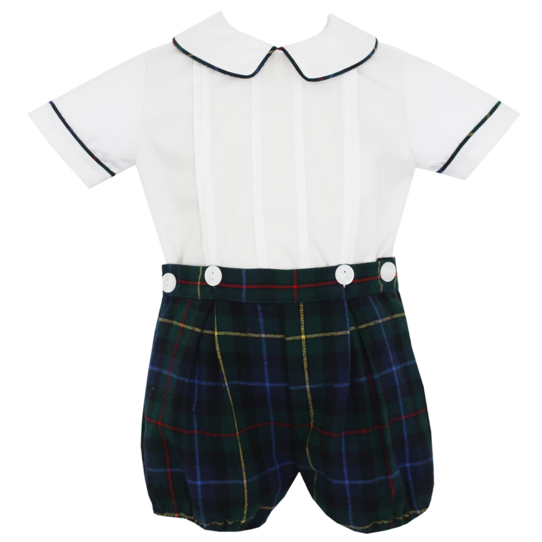 Ryan Green & Navy Plaid Romper