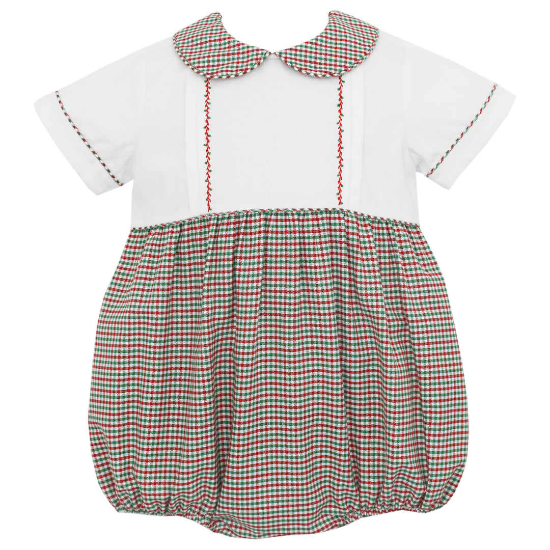 White & Plaid Corduroy Bubble