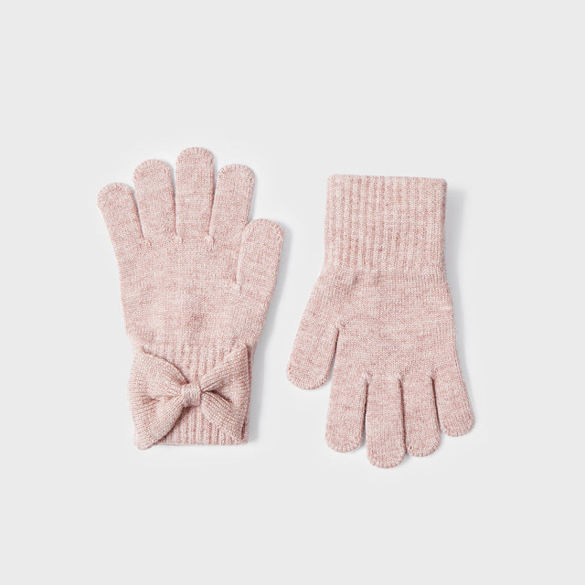 Pink Knit Bow Gloves