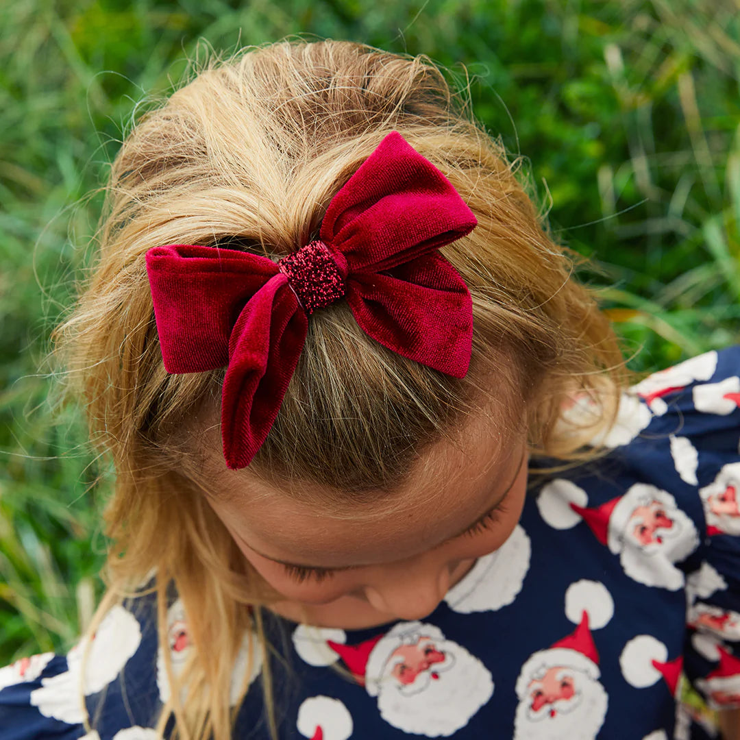 Red Velour Holiday Bow