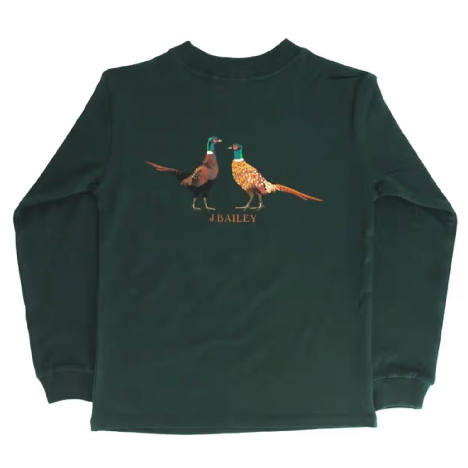 Hunter Green Pheasants Long Sleeve Logo Tee