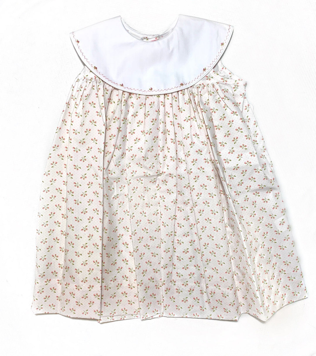 Round Collar Pink Floral Dress
