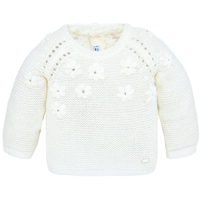 Infant Ivory Floral Sweater