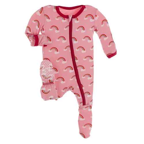 Strawberry Rainbows Footie w/ Zipper