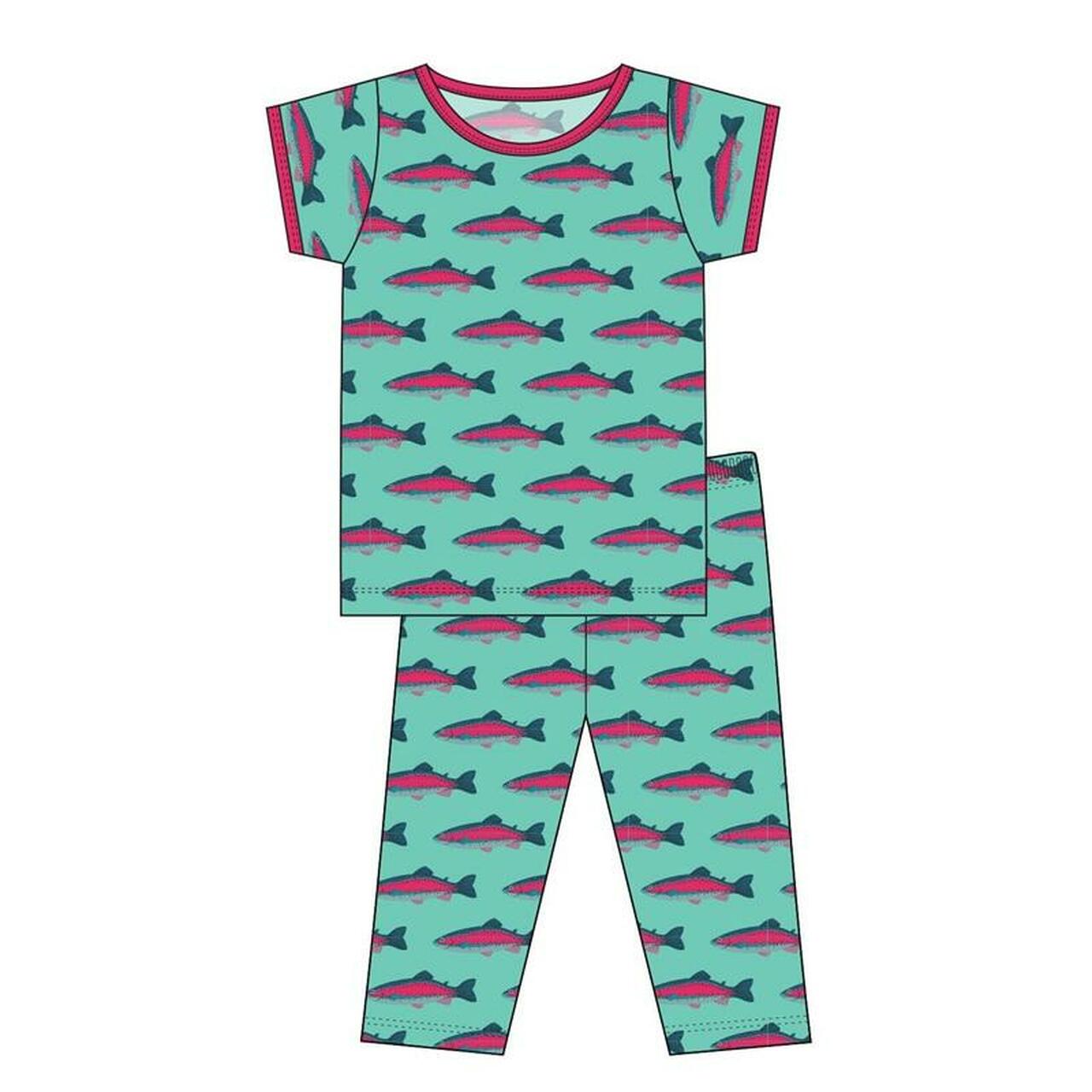 Glass Rainbow Trout Short Sleeve Pajama Set