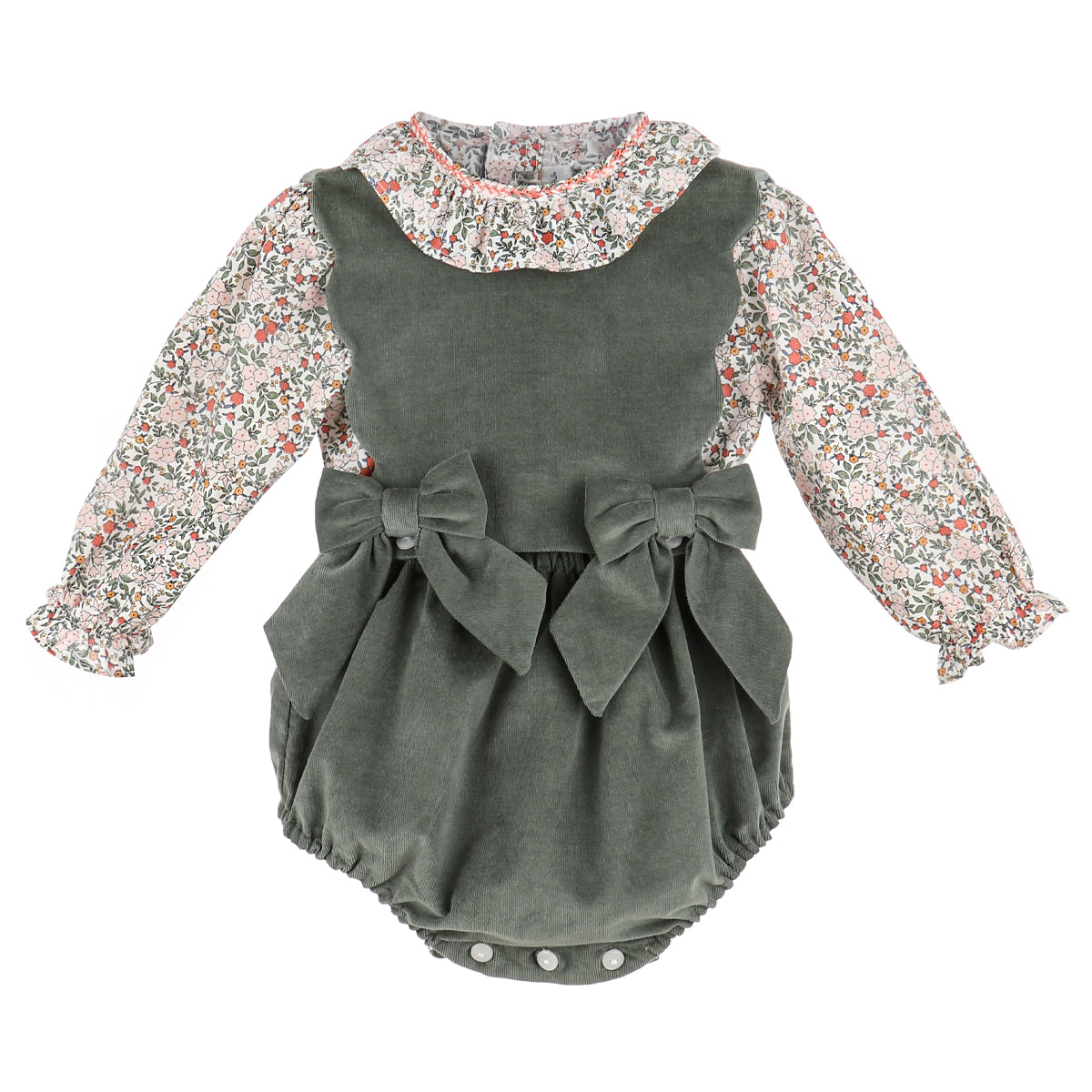 Maple Market Floral Scallop Overall