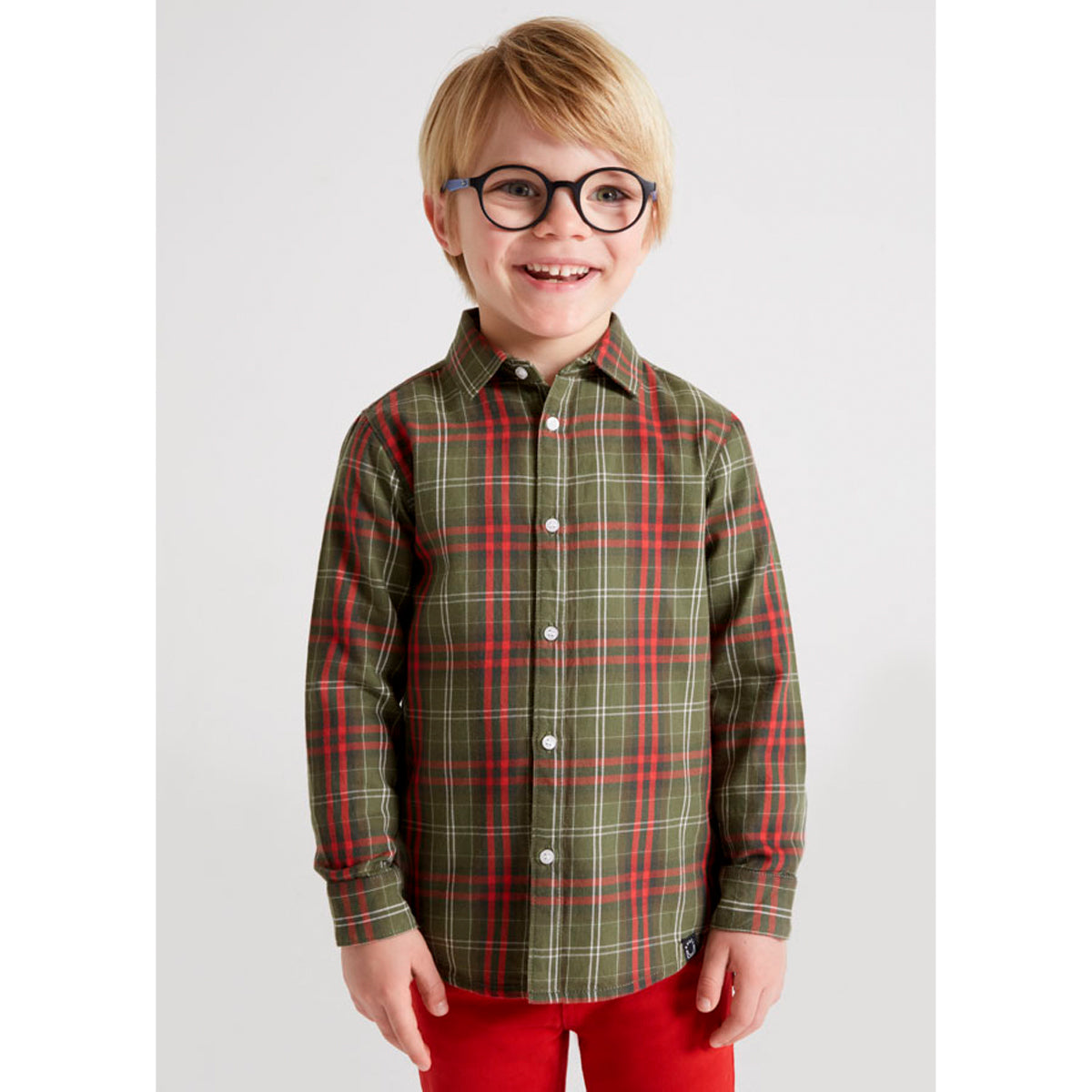 Ecofriends Forest Green & Red Checkered Long Sleeve Shirt