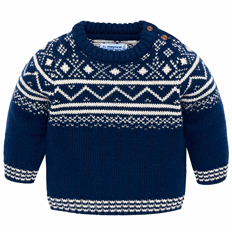 Jacquard Blue Fairisle Sweater