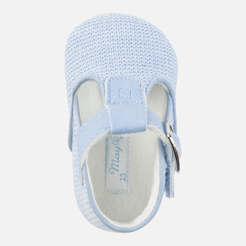 Baby Blue Knitted Pre-Walker Shoes
